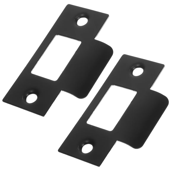 BESTYASH 4Pcs Black Stainless Steel Door Reinforcement Plates with Precision Guide for Secure Latching
