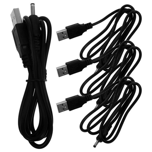 BESTYASH 4Pcs Black USB to Dc Charging Cable Compatible with Table Lamps Fans and Tablets