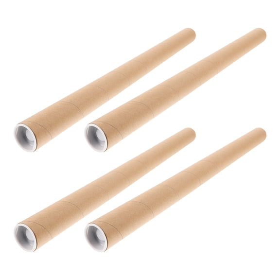 BESTYASH 4Pcs Kraft Mailing Tubes Brown Round Paper Tubes for Secure Poster Storage and Transport