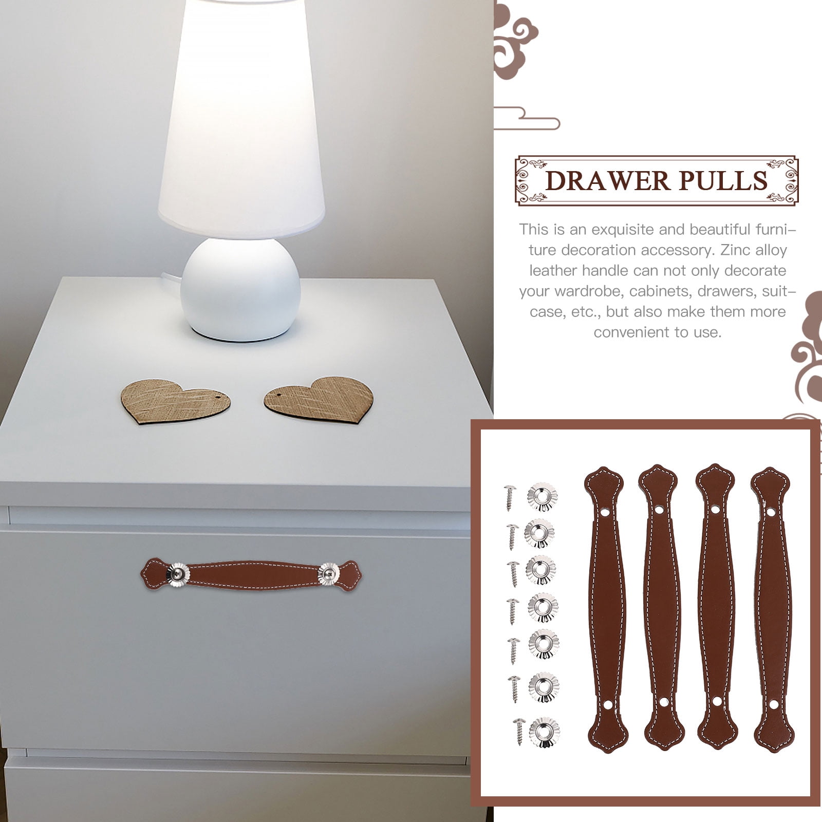 BESTYASH Set of 4 Brown Pull Handles for Luggage and Furniture, Texture ...