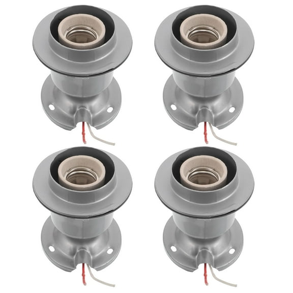 BESTYASH 4Pcs Bulb Socket Fixture Dark Grey ABS Time Saving Installation For E27 Pendant Lamp Holder Use