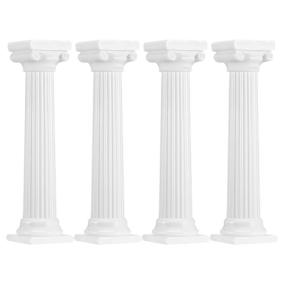 BESTYASH 4-Pack White Roman Pillar Cake Supports for Tiered Wedding Cake Display Stands and Decorating