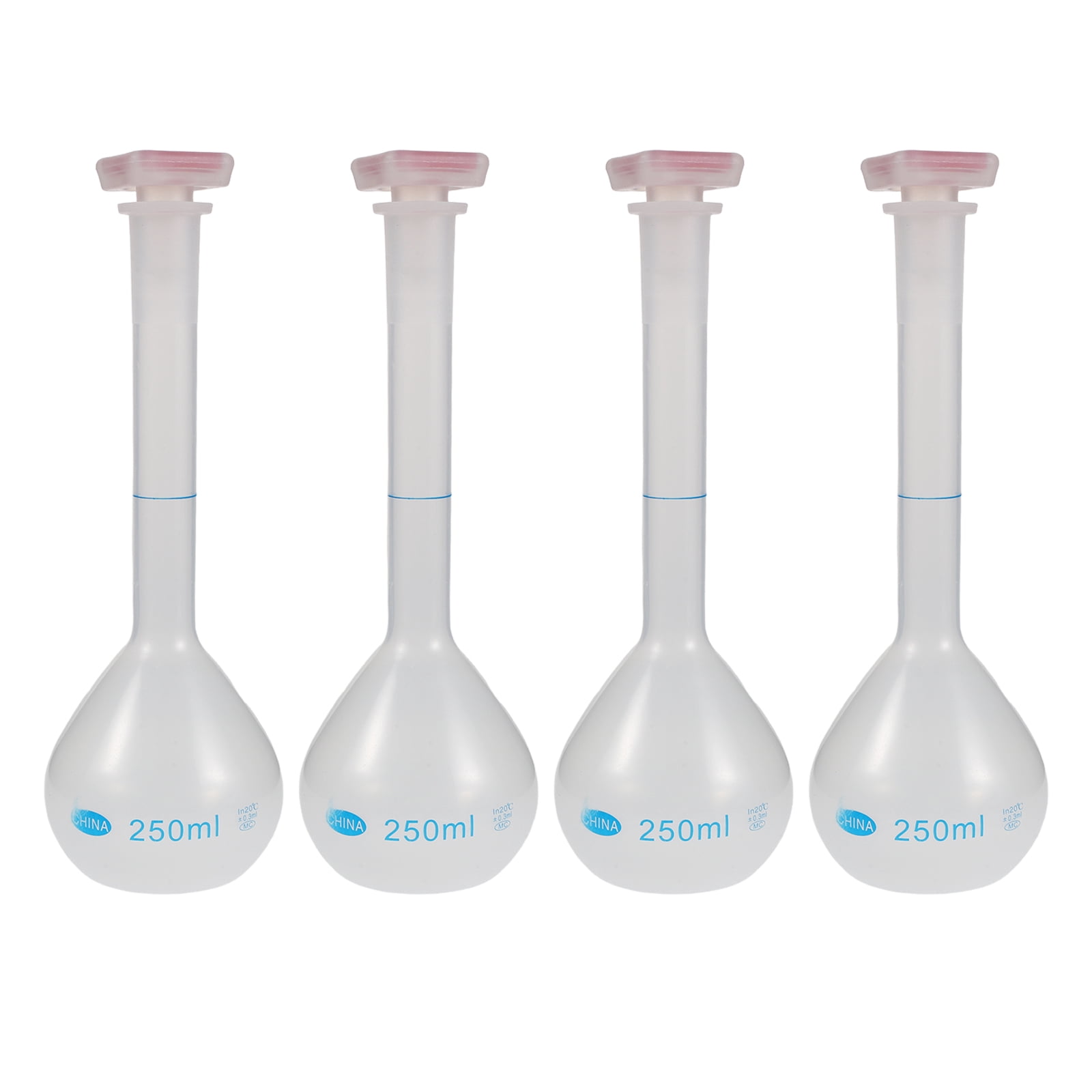 Lab Scale Flask BESTYASH 4Pcs Calibrated Plastic Volumetric Flask with Stopper Ideal ...