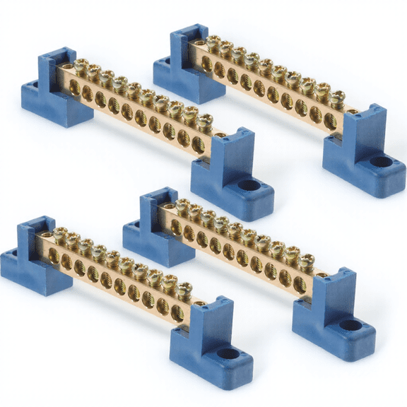 BESTYASH 4Pcs Copper Terminal Bus Bar with Plastic Insulated Base for Electrical Wire Connection in Marine and Auto