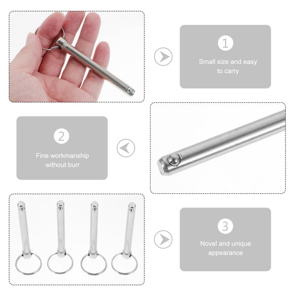 BESTYASH 4Pcs Coupler Pin Carbon Steel Plated Silver Smooth Surface Durable for Marine Work