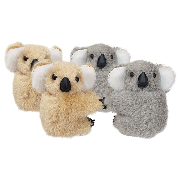 BESTYASH 4-Pack Plush Koala Hair Clips Assorted Colors Fuzzy Clips for Cute and Stylish Hair Accessories