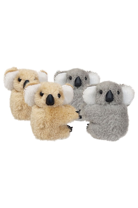 4-Pack Plush Koala Hair Clips Assorted Colors Fuzzy Clips for Cute and Stylish Hair Accessories