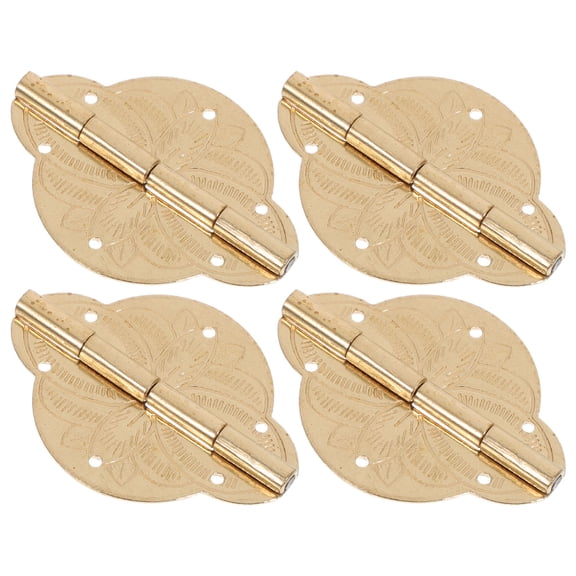 BESTYASH 4-Pack Antique Brass Decorative Cabinet Hinges for Furniture, Wooden Boxes, Tool Chests, Hardware