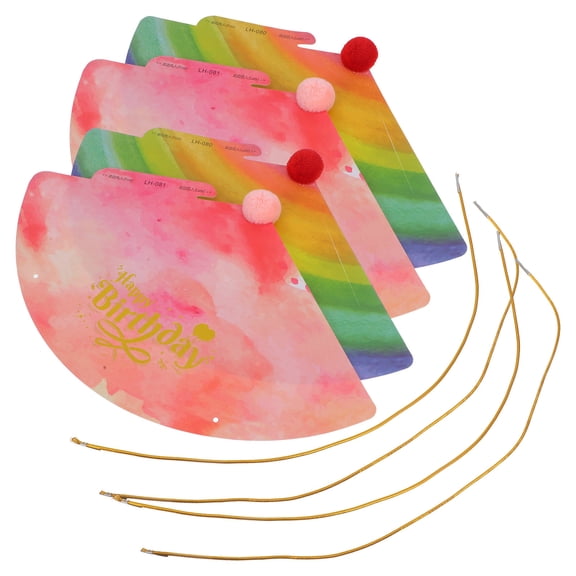 BESTYASH 4Pcs Multi Color Paper Birthday Party Hats Decorative Cone Celebration Caps