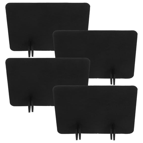 BESTYASH 4Pcs Desktop Acoustic Privacy Panel in Black Felt with Quick Setup for Home Office Workspaces