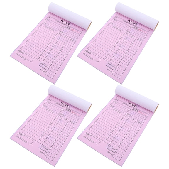 BESTYASH 4Pcs Duplicate Invoice Book Carbonless 2 Part Order Receipt Pad for Business Transactions