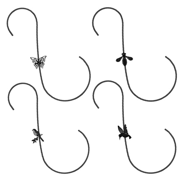 BESTYASH 4Pcs Durable Metal S Hooks for Hanging Plants Bird Feeder Bracket Home Use