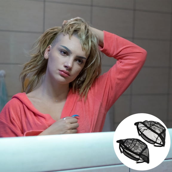BESTYASH 4Pcs Elastic Black Wig Caps Stretchable Durable Mesh Wig Nets Comfortable Breathable