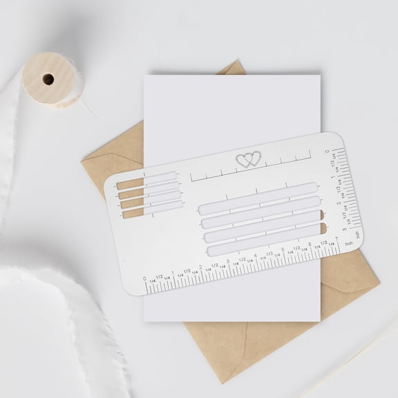BESTYASH 4Pcs Envelope Addressing Template in Light Grey PP with Ergonomic Lines for Letter Writing