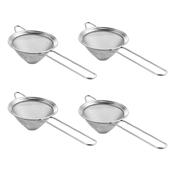 BESTYASH 4Pcs Fine Mesh Strainer Conical Stainless Steel Filtering for Restaurant