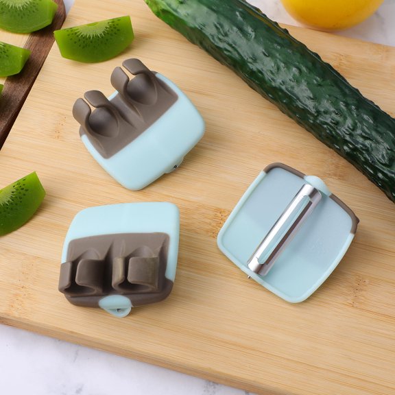 BESTYASH 4-Piece Sky Stainless Steel Finger Potato Peeler Set for Home Kitchen Vegetable and Fruit Peeling