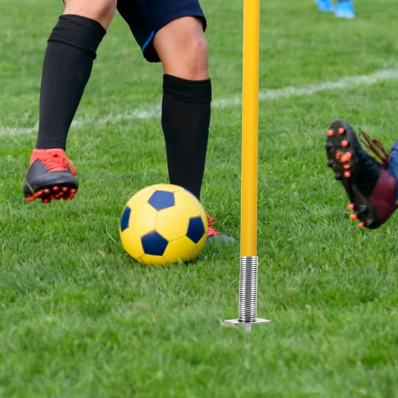 BESTYASH 4Pcs Flag Spike Ground Stake Silver Iron Equipment for Coaches and Players