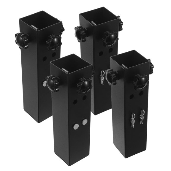 BESTYASH 4Pcs Folding Table Leg Risers Black with Two Level Height Adjustment for Kitchen and Patio Furniture