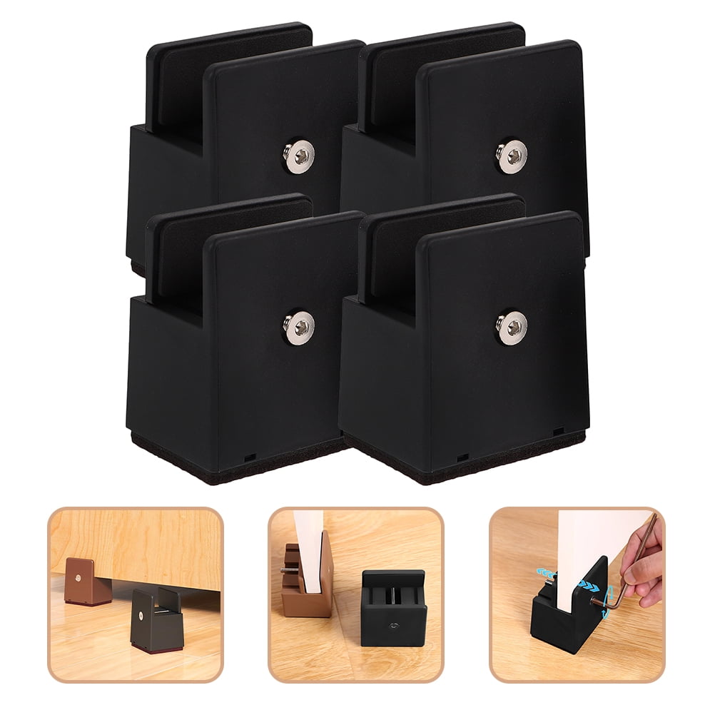 BESTYASH 4Pcs Furniture Risers Adjustable Bed Risers Black ABS Height ...