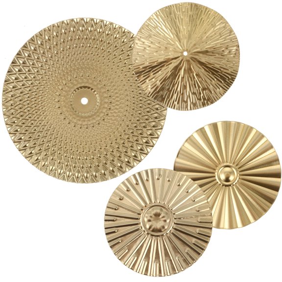 BESTYASH 4Pcs Gallery Wall Decor Golden Metal Round Discs Wall Decoration for Art Lovers Home Decor