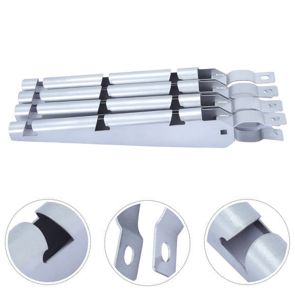 BESTYASH 4Pcs Galvanized Steel Fence Extension Arm for Chain Link Enhanced Stability Plated Silver