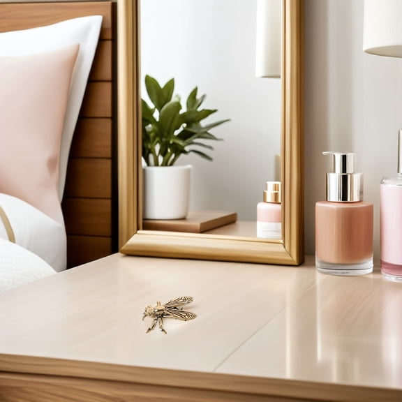 BESTYASH 4Pcs Golden Brass Insect Statues Mosquito Metal Figurines for Unique Desktop and Wall Decoration