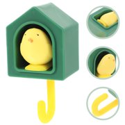 BESTYASH Green ABS Creative Wall Hooks Bird Design Multipurpose for Hanging 4Pcs