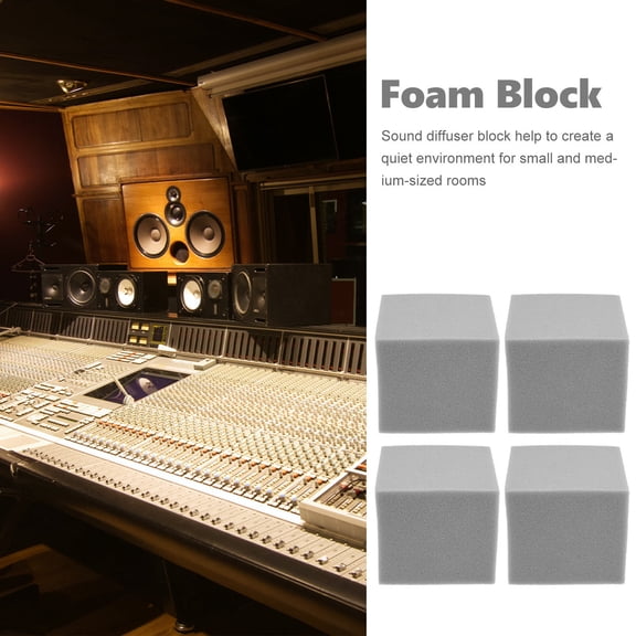 BESTYASH 4Pcs Grey Acoustic Foam Bass Traps for Soundproofing and Room Insulation