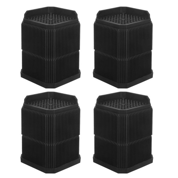 BESTYASH Non Skid Furniture Pads Tpe Plastic Black for Tables Beds Sofas 4Pcs