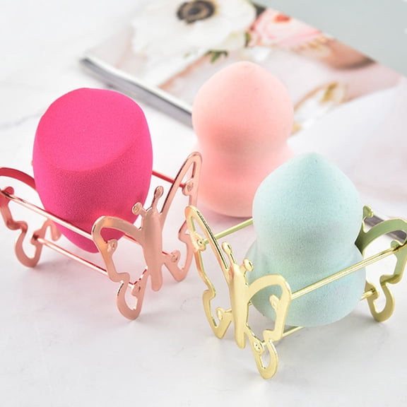 BESTYASH 4Pcs Hollow Design Makeup Sponges Holders Decorative Lightweight Powder Puff Stands