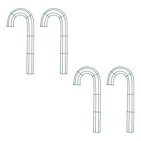 BESTYASH 4Pcs Iron Wreath Frame Green Candy Cane Shape Wire Frame for Indoor Outdoor Decor