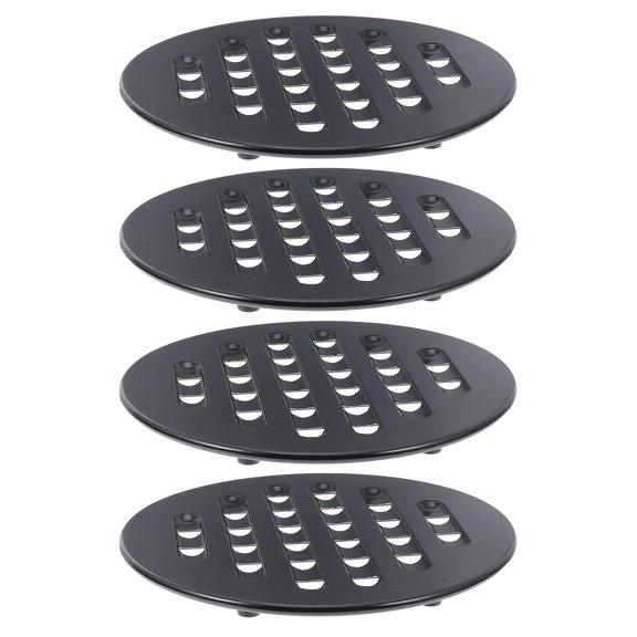 BESTYASH 4Pcs Kitchen Heat Insulation Pads Black Bakelite Tableware Accessories for Family and Friends Dining