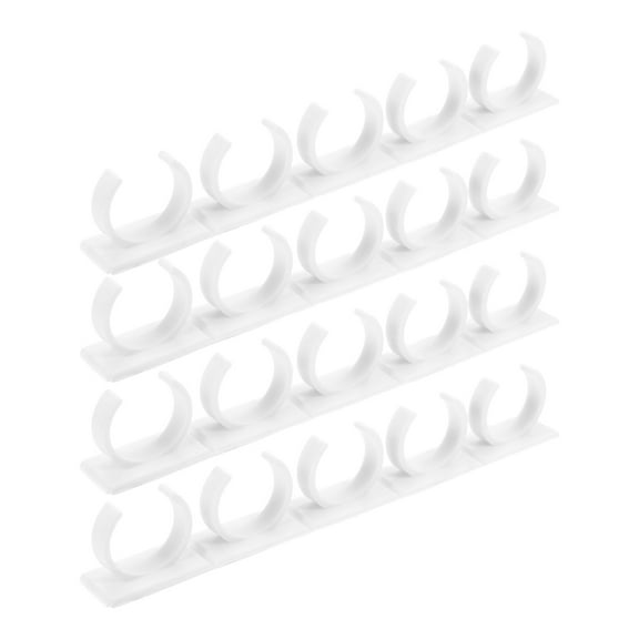 BESTYASH 4-Pack White Plastic Hanging Clips for Kitchen Storage Rack, Perfect for Seasoning Bottle Organization and Space Saving