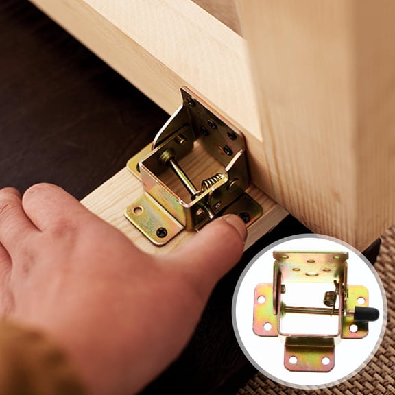 BESTYASH Set of 4 Iron Folding Leg Hinges with Brake, Compact Design for Home Furniture and Projects