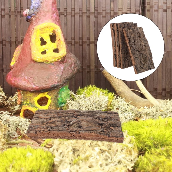 BESTYASH 4Pcs Light Brown Tree Bark Sheets for Crafting and Xmas Tree Party Decoration Natural Texture