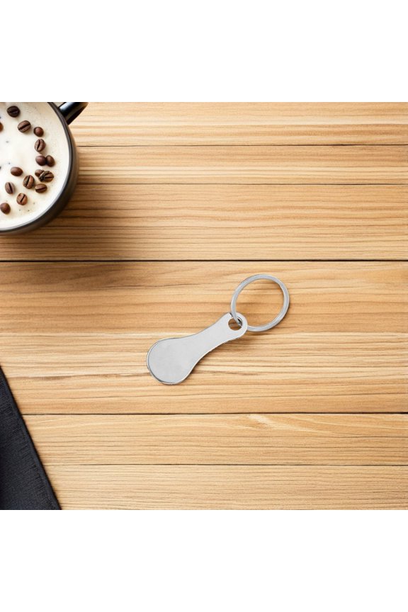 4Pcs Lightweight Stainless Steel Trolley Tokens Key Rings for Convenient Shopping