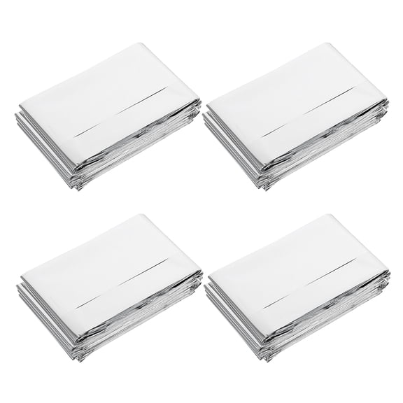 BESTYASH 4Pcs Lightweight Thermal Blankets Silver Aluminum For Inclement Weather