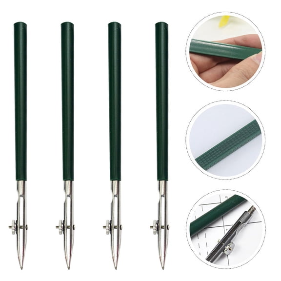 BESTYASH 4Pcs Masking Fluid Line Pen Green Alloy Adjustable Design for Drawing Straight Borders