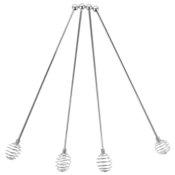 BESTYASH 4-Piece Metal Swizzle Sticks Set for Coffee and Cocktails with Honeycomb Design, and Reusable