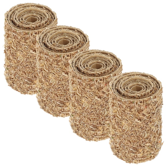 BESTYASH 4Pcs Mini Straw Bale Golden Wood Decoration for Autumn Atmosphere Scene Layout