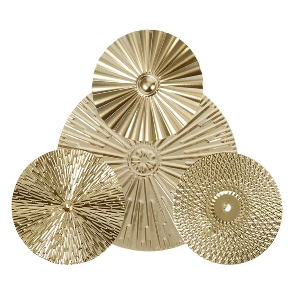 BESTYASH 4Pcs Modern Golden Metal Round Wall Panels for Kitchen Bedroom and Living Room Decor