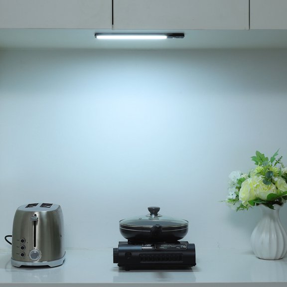 BESTYASH Black Induction Night Light, Under Cabinet Hallway LED Motion Sensor, High Brightness, 4 Pack