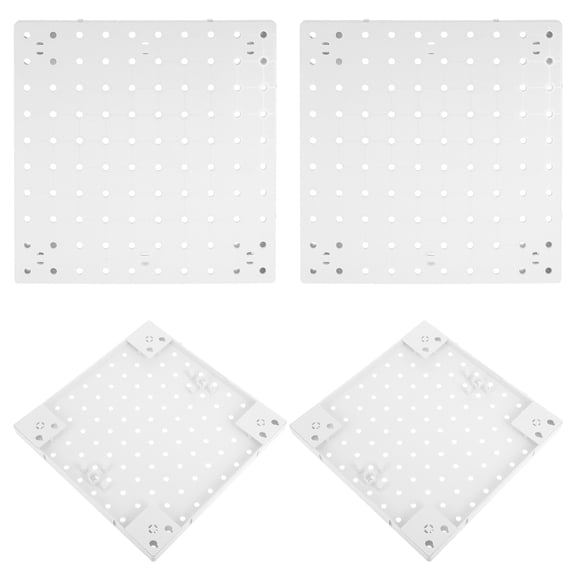 BESTYASH 4Pcs No Drill White Peg Board Display Stand for Office and Craft Room Organization