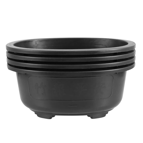 BESTYASH 4Pcs Outdoor Flower Pot Black Planter Boxes for Landscaping and Yard Gardening