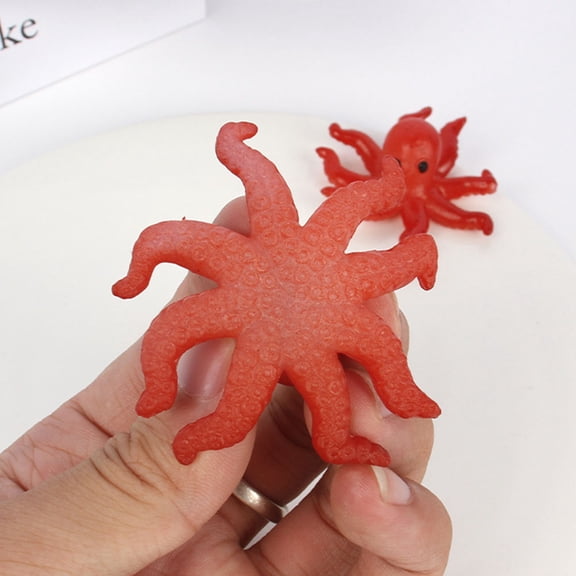 BESTYASH 4Pcs PVC Octopus Figurine Brown Simulation Model for Desktop Home Decoration