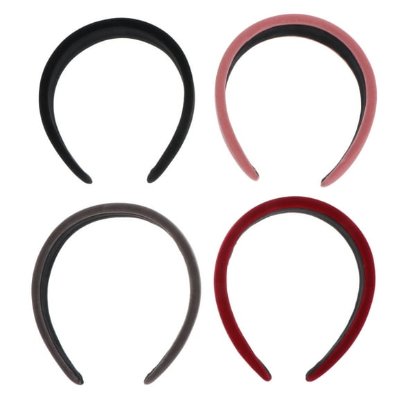 BESTYASH 4-Pack Padded Sponge Hairbands for Photography, Assorted Colors, Comfortable and Stylish Headbands for Decor