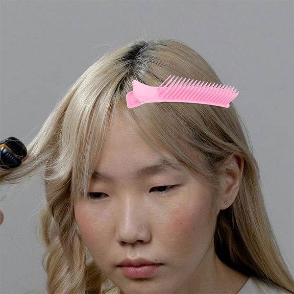 BESTYASH 4Pcs Pink Hair Section Clips Sturdy Plastic Salon Hairdressing Accessories