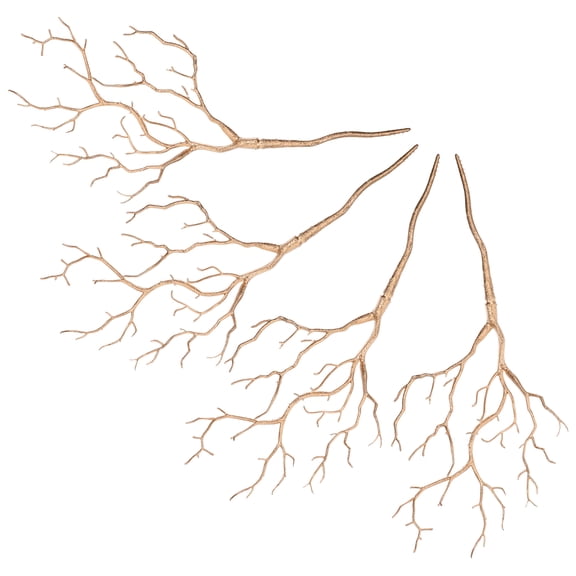 BESTYASH 4Pcs Decorative Branches for Wall and Tabletop with Golden Artificial Birch Twig Style