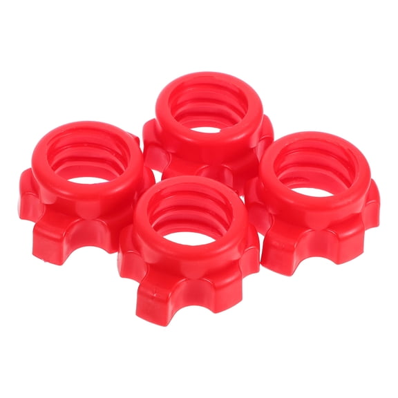 BESTYASH 4Pcs Plastic Fixing Screw Red Dumbbell Collar Nut Easy to Use Fitness Accessory