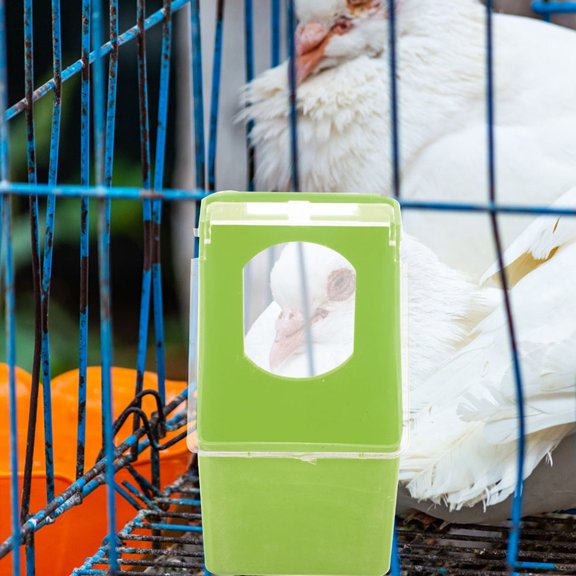 BESTYASH 4Pcs Plastic Parrot Feeder Light Green ABS Food Container for Bird Owners